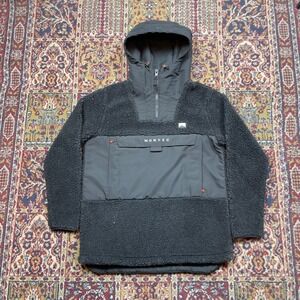 Montec Echo Black Sherpa Fleece Half Zip Hoodie Mens XS Pullover Jacket